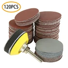 120200 шт. 2 дюйма шлифовальные полировка дисков Pad сверлильный станок вращающихся инструментов включает 10-3000 Грит роторный инструмент Аксессуары