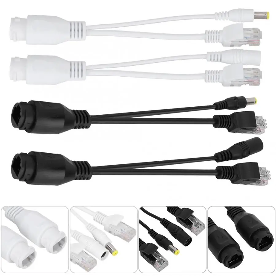 10 пар CCTV пассивный кабель адаптер POE Power Over Ethernet инжектор водонепроницаемый для