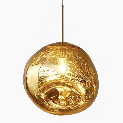 Gold Скандинавский светодиодный стеклянный светильник dixon Lava Ball подвесные лампы для спальни кухни люстра современный индивидуальный светильник - Цвет корпуса: Gold