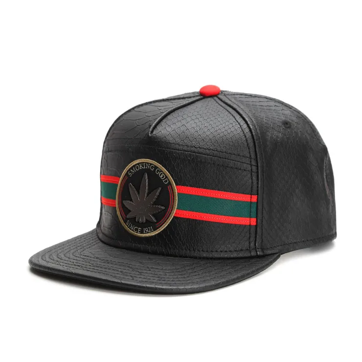 

CSBL SMOKE GOOD CAP black leather Hip-Hop snapback hat for men women adult outdoor casual adjustable sun baseball cap Brand
