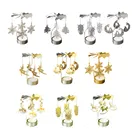 Металлический Подсвечник Счастливого Рождества декор для стола для дома вращающийся Лось Ангел Рождественское украшение 2022 строительный