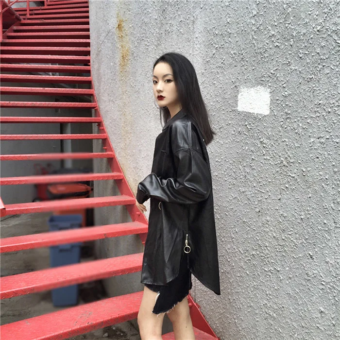 Модная Лоскутная Куртка Harajuku с принтом, Женская ветровка, новинка, большие размеры, повседневные кожаные куртки для женщин, Весенняя женская куртка