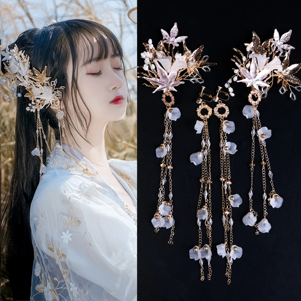 Кисточка ручной работы серьги украшение на голову невест с бахромой в виде