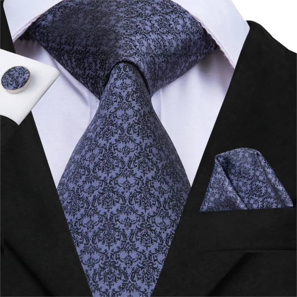 SN-3030 Hi-Tie, Новое поступление, Цветочные Галстуки для мужчин, черный шелковый галстук и карманный квадратный набор, мужские галстуки, модные галстуки Corbatas Para Hombre SN-3030 - Цвет: SN-3030