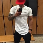 Летняя мужская футболка с коротким рукавом, в стиле хип-хоп, Лоскутная Спортивная одежда для фитнеса, мужская спортивная футболка для бодибилдинга
