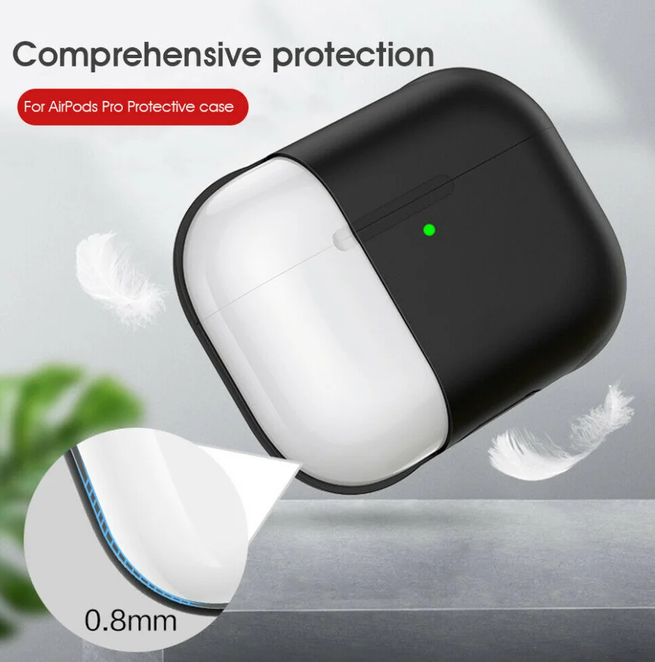 

2-Pcs Case For Apple AirPods Pro Wireless Charging Silicone Shockproof Protector Cover