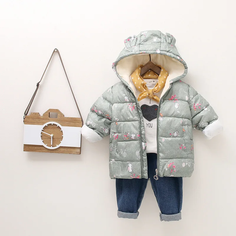 Новая детская парка одежда зимнее пальто для девочек теплые хлопковые пуховики