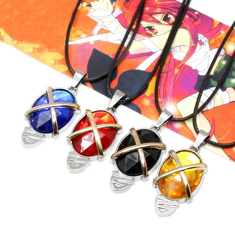 1 Pcs Hot Anime Cosmicjhor Alastor Shana Cosplay Necklaces Shakugan No Shana Gem Stone Pendant Rope Chain Necklace Toys Gifts