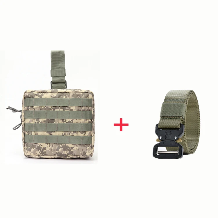 bag and 125CM belt 2 Водонепроницаемая нейлоновая тактическая сумка для ног Molle system охотничий набор инструментов ремень для мужчин и женщин военная техника тактическая сумка - Цвет: bag and 125CM belt 2