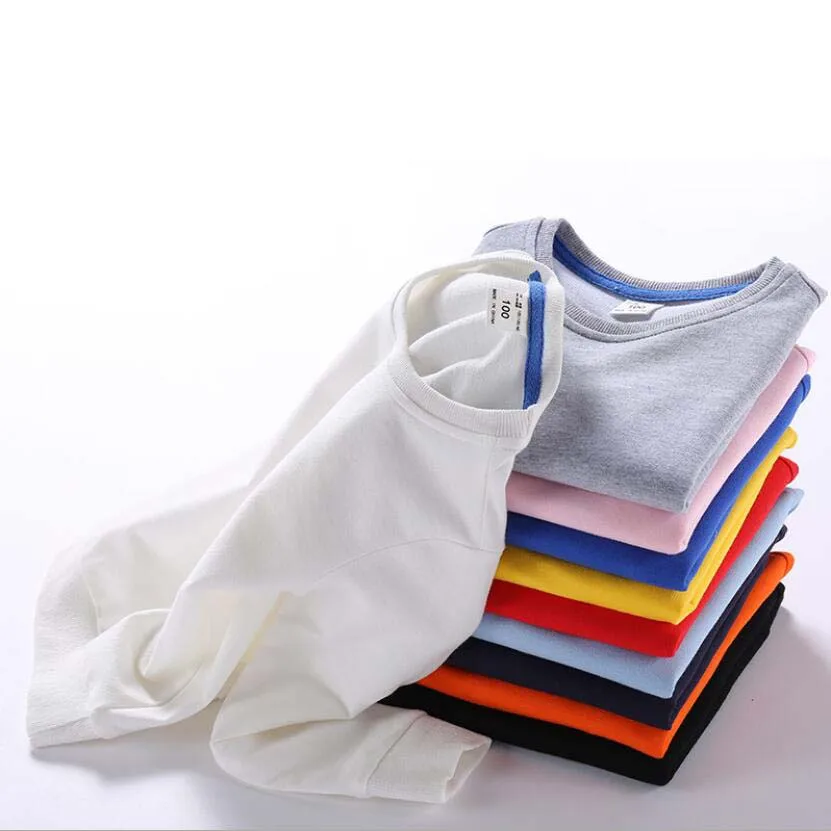 Футболка для маленьких детей Детская осенняя теплая куртка с круглым вырезом 100%