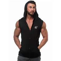 new brand cotton sweatshirt fitness clothes bodybuilding muscle exercise vest mens sleeveless sports shirt casual hoodie