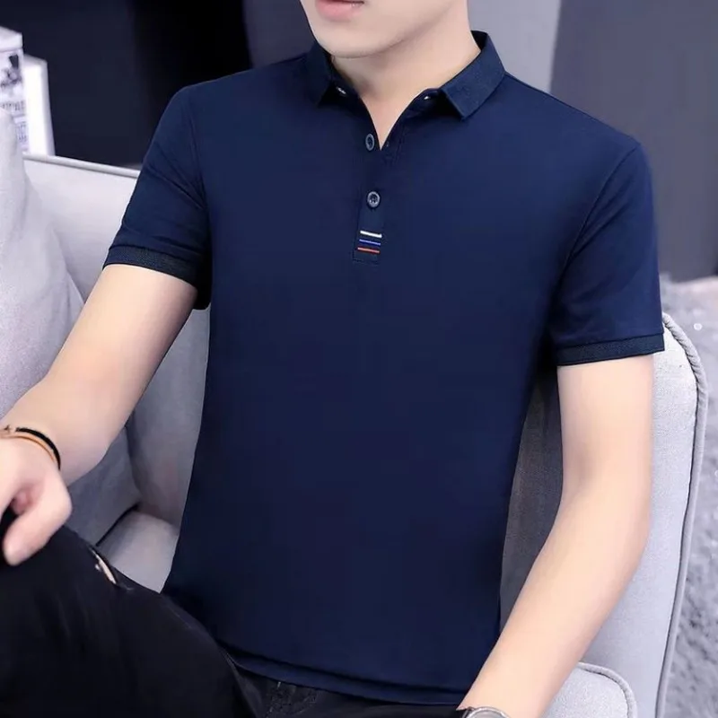 Футболка мужская с коротким рукавом приталенный силуэт хлопковая рубашка-поло