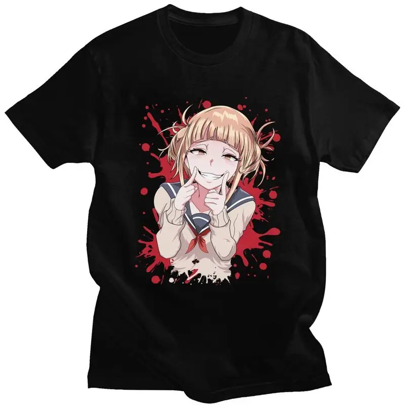 

Gorgeous Himiko Toga Anime Manga T Shirt Men Short Sleeved Cotton T-shirt Print BNHA My Hero Academia Tee Tops Streetwear Tshirt