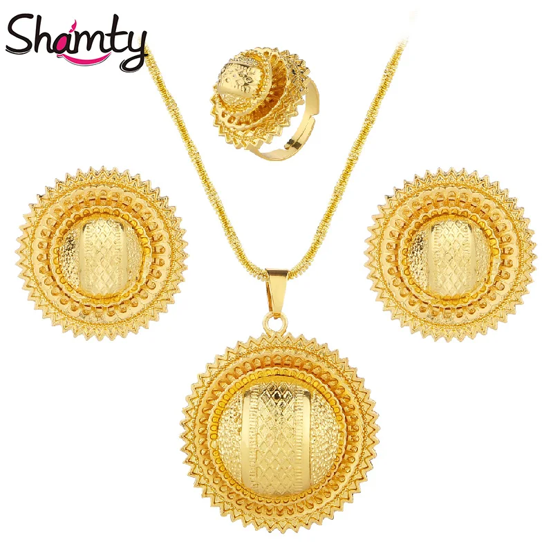 Набор ювелирных украшений в стиле эфиопской цепи Shamty серьги кольцо для женщин