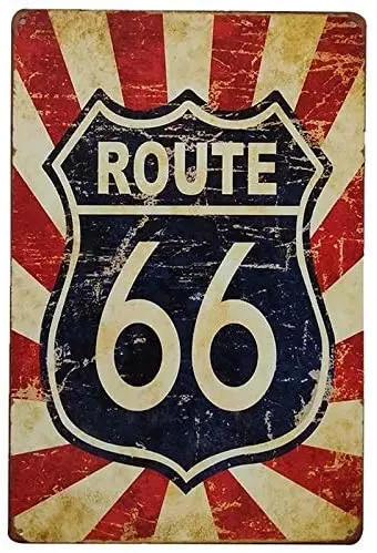 

Nonbrand Route 66 Retro Metal Tin Sign Vintage Retro Man Cave Garage Room Wall Decor Room Decoration 12 X 8 Inches