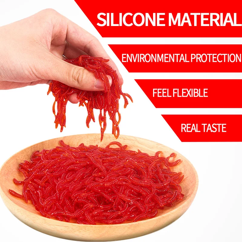 100 шт./лот искусственные дождевые черви приманка для рыбной ловли 3 5 см мягкие