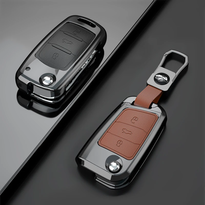 

Zinc Alloy Car Key Case For VW Volkswagen Polo Golf4 MK7 Golf7 T5 Skoda Octavia A5 A7 Leon Ibiza Ateca Kodiaq car accessori