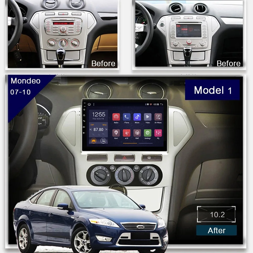 Автомобильный мультимедийный плеер easteregg для Ford Mondeo 3 2007-2010 10 1 дюйма 2 Din Android Wifi GPS