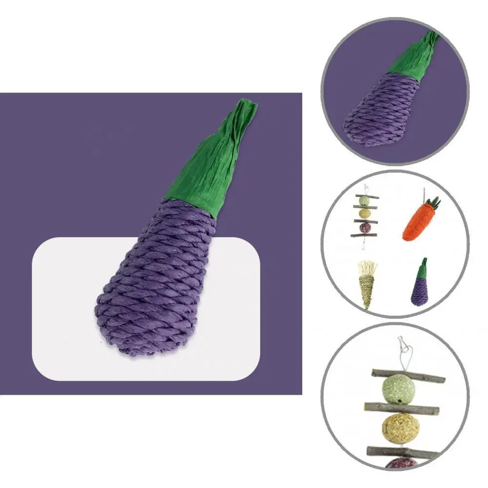 

Lightweight 4Pcs/Set Practical Natural Guinea Pigs Rats Chinchillas Toys Straw Hamster Chew Toy Safe for Gerbils