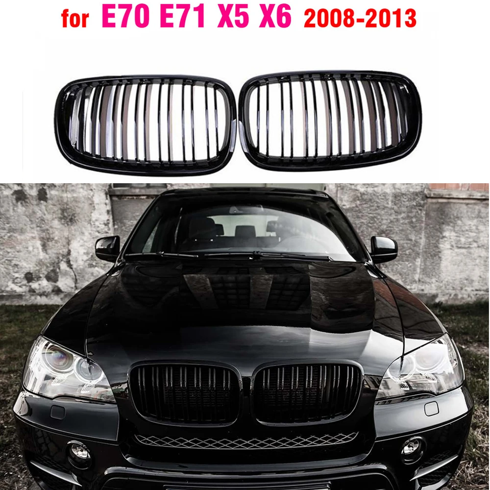 

ЧЕРНАЯ решетка ABS, передняя сменная решетка капота для BMW E70 E71 X5 X6 2007 2008 2009 2010 2011 2012 2013 2014
