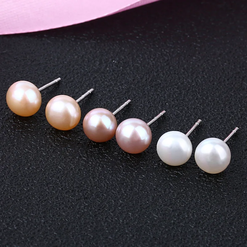 

2021 Accessories Natural Fresh Water Fashionable S925 Pure Silver Purple Pearl Earrings Wholesa