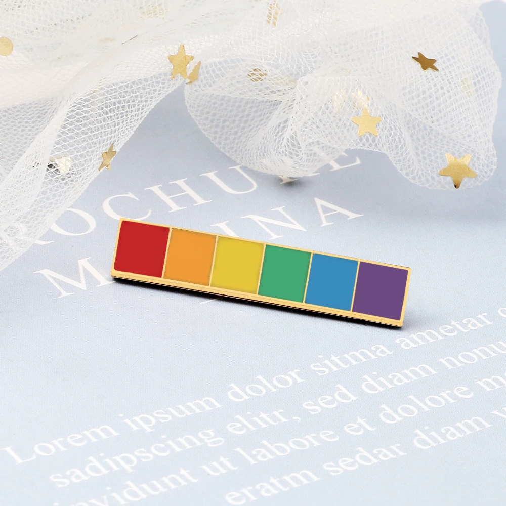 Новое поступление ЛГБТ радуга прямоугольная эмалированная булавка высокое