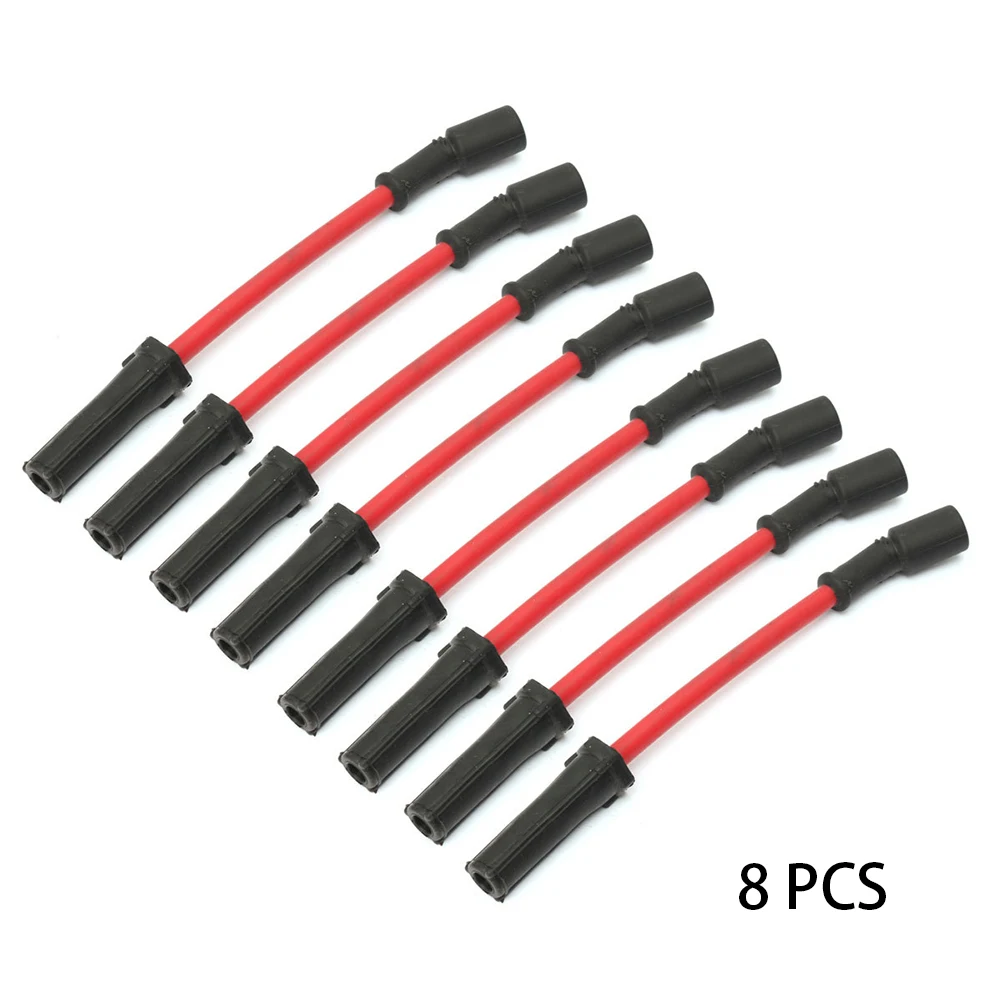 10mm Car Parts High Heat Ignition Wires Set Home Spark Plugs Office Replacement Straight Durable Silicone For Chevrolet LSx LS1 |