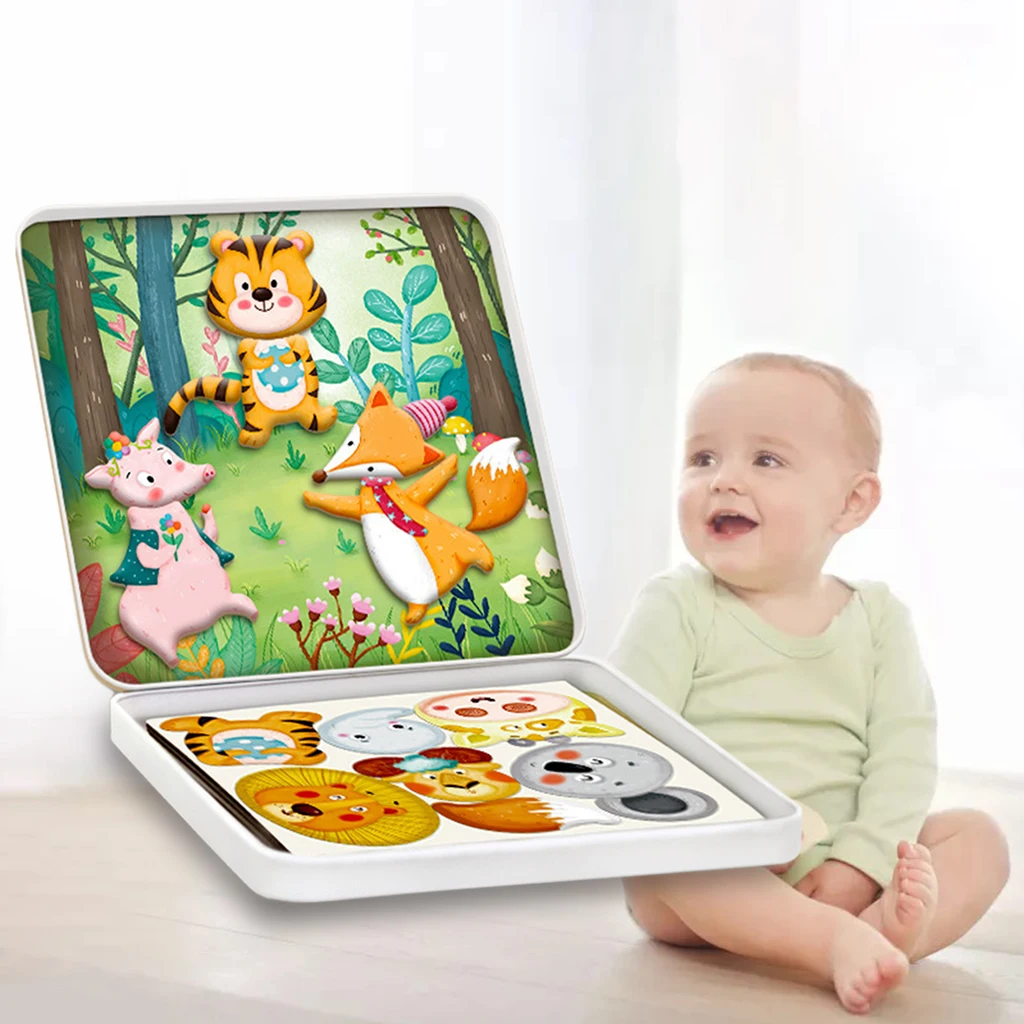 Пластиковый магнитный пазл игрушки набор для девочек и мальчиков детей