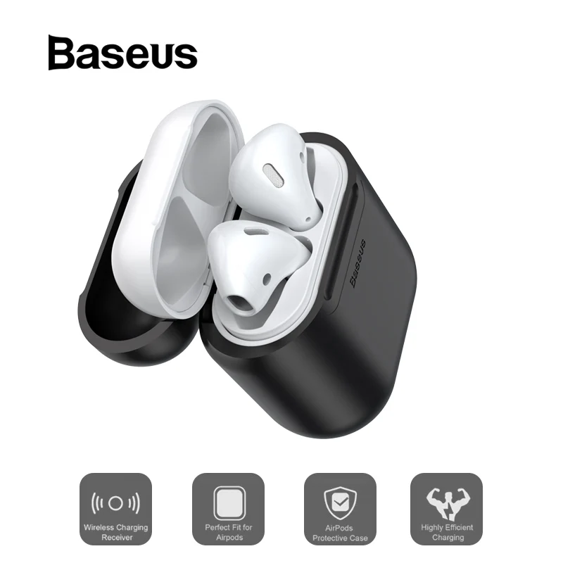 Baseus Qi Беспроводная зарядка для AirPods чехол силиконовый защитный чехол для Apple Air Pods AirPod чехол для зарядного устройства Аксессуары