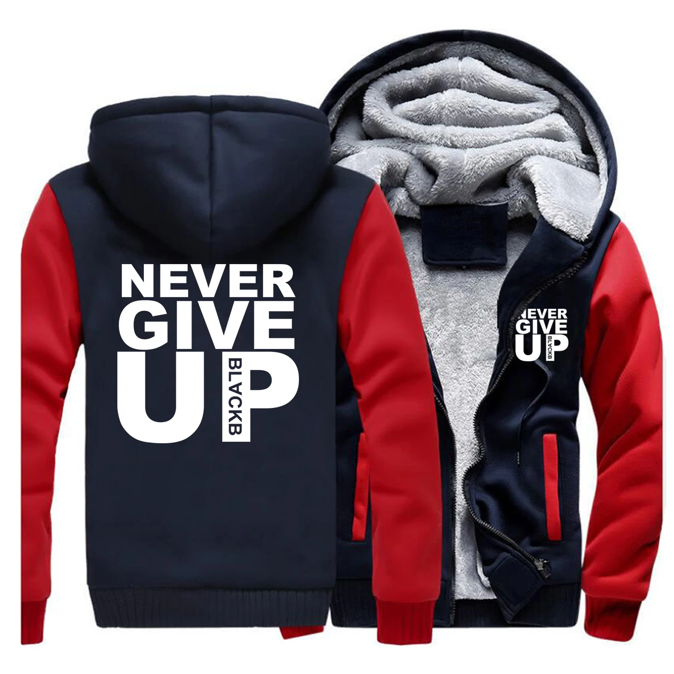 

Never Give Up Print Hoodie Men 2019 Winter Casual Thicken Hoodies Fleece Warm Coat Zip Jacket Mo Salah You'll Never Walk Alone