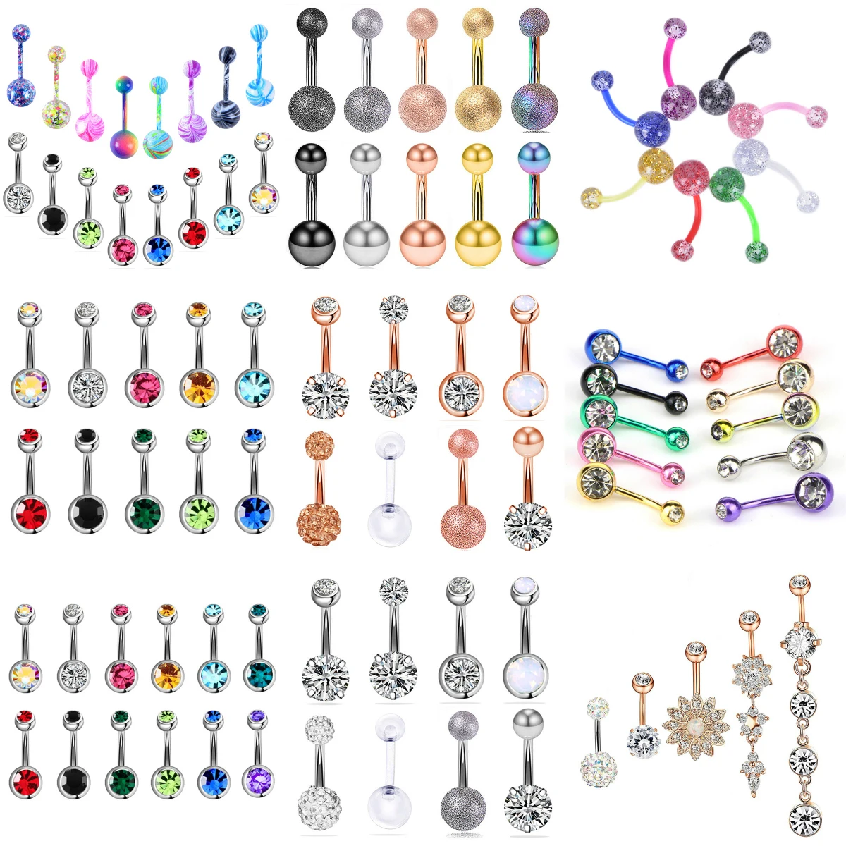 1 Набор Хирургических Сталь кольцо для пирсинга живота пупок сексуальные пирсинг