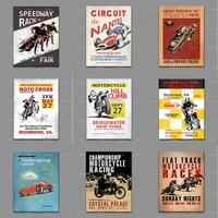 vintage motorcycle speedway racesitalian motorcycle racingretro flat track motorcycle race prints wall art canvas poster decor