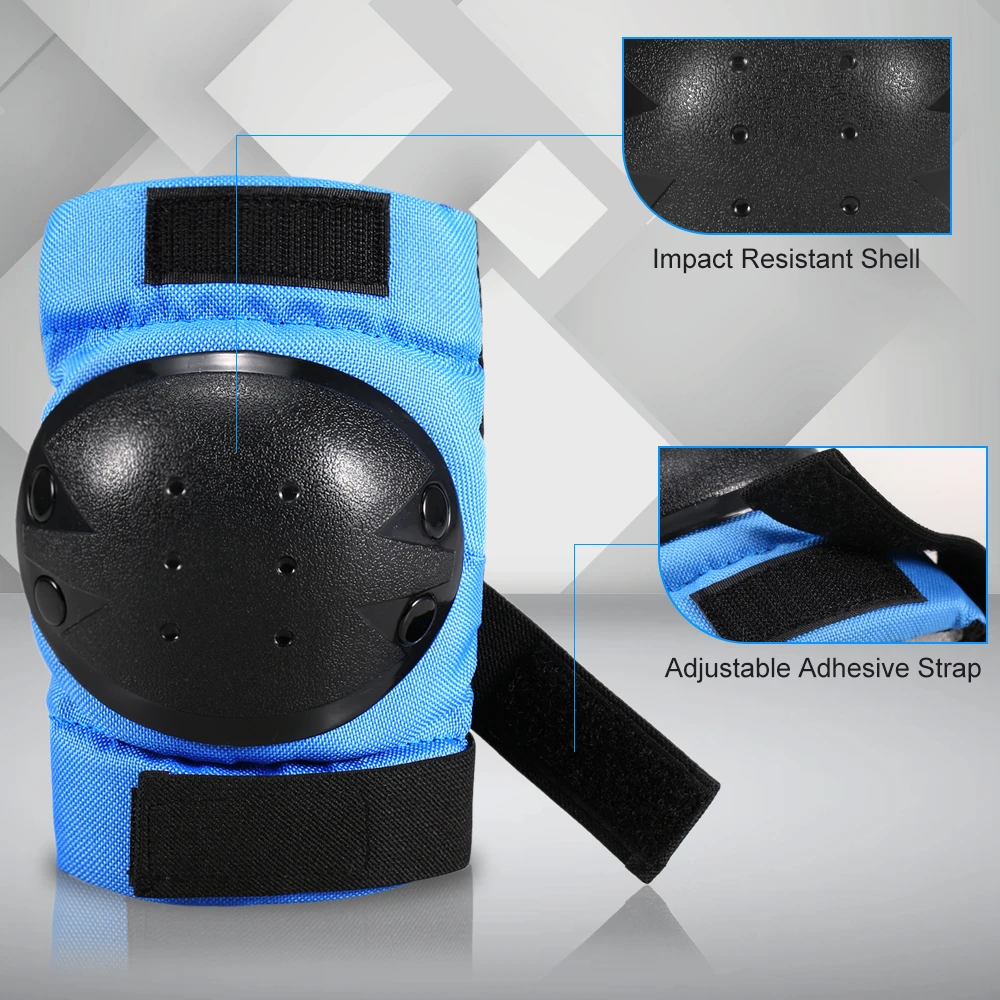 

Protective Gear Set 6 in 1 Knee Elbow Pads with Wrist Guards Multi Sports Safety Protection Pads Scooter Skating for Kids/Adults