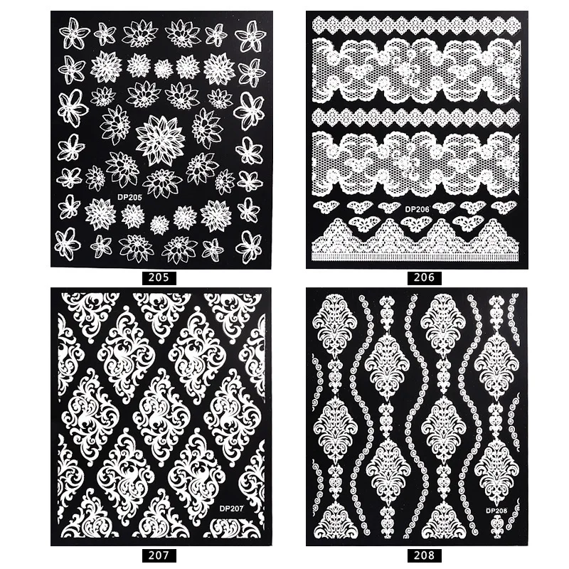 Популярные стильные новые наклейки для ногтей пластиковые 3 d стерео белые |