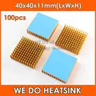 Алюминиевый радиатор 40x40x11 мм, с термоклейкой прокладкой, 100 шт.