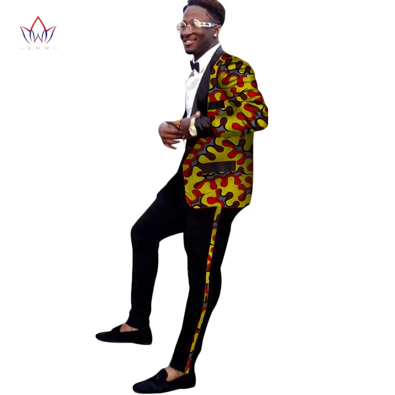 Bintarealwax прибытие Африканский Воск для печати мужской костюм Топ Dashiki и комплект с