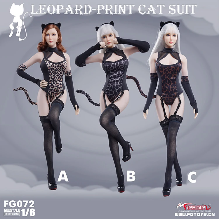 Модель 1/6 года FG072 комбинированный костюм с леопардовым узором женская одежда в