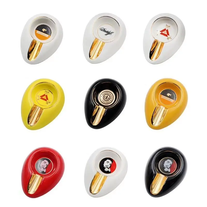 

COHIBA керамическая искусственная пепельница карманный 1 держатель путешествия сигара пепельницы портативные Smkoing аксессуары с подарочной ко...