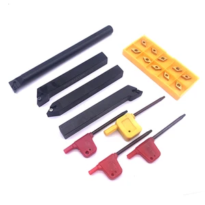 Твердосплавные лезвия DCMT070204, 10 шт. + 4 шт. 12 мм 10 мм, прямой хвостовик, Расточная штанга, держатель токарного станка с ЧПУ + 4 шт. гаечных ключа