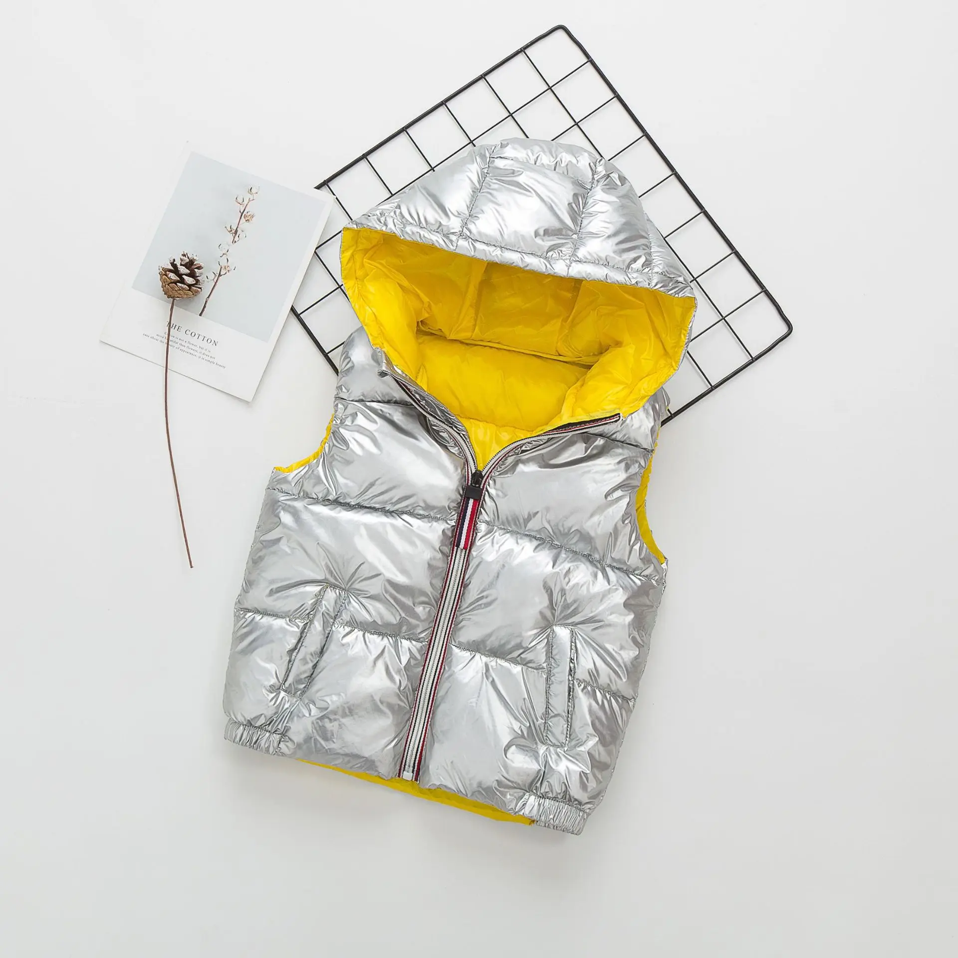 Детский жилет Детская верхняя одежда зимние пальто Теплый хлопковый с капюшоном