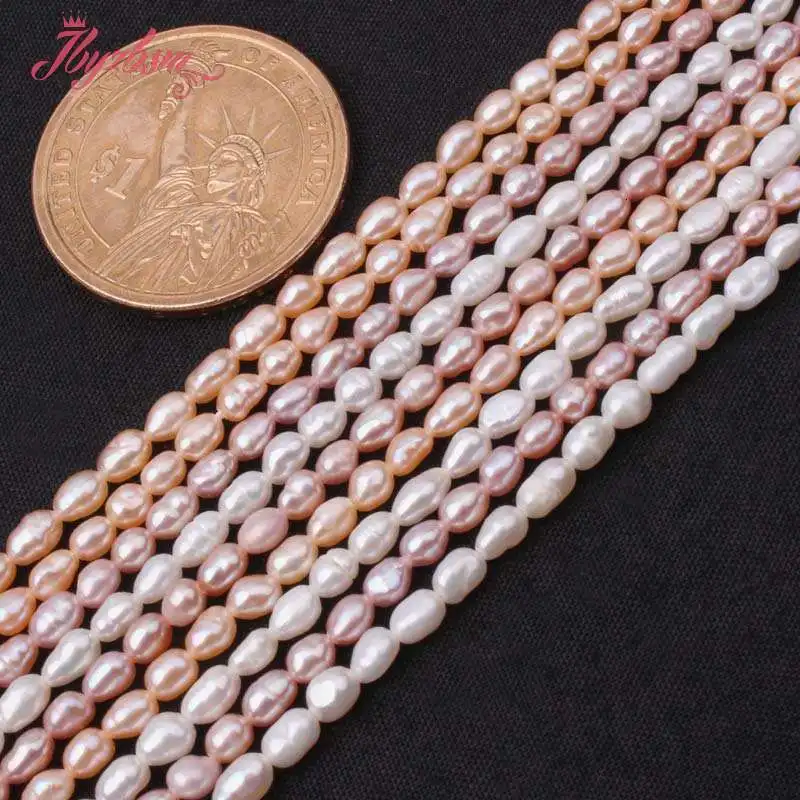 3 4 мм пресноводного жемчуга природной произвольной формы драгоценный камень