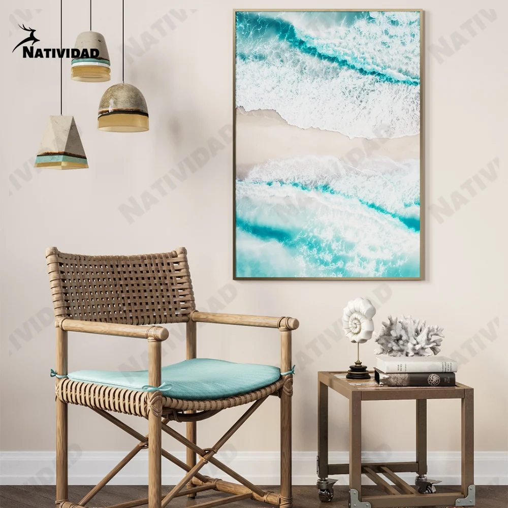 Плакаты и принты Морского Пейзажа с синим морем морской пейзаж пальма лодка кот