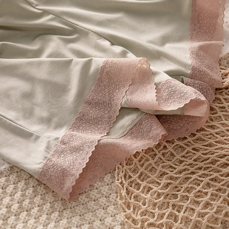 

Dreamlikelin Female High Waist Ice Silk Lace Short Pants Peek-proof Ladies Elastic Mesh Safety Pants