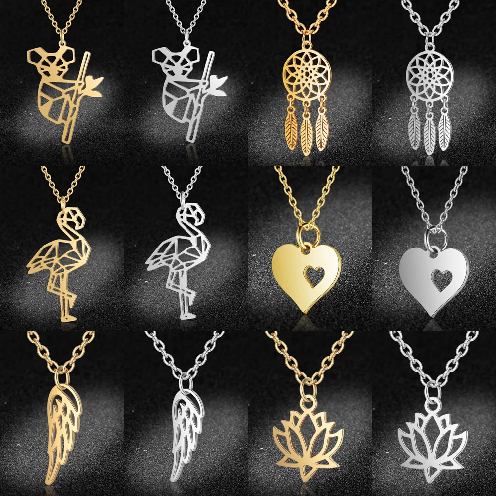 Модное массивное ожерелье Ловец снов оптовая продажа из нержавеющей стали с