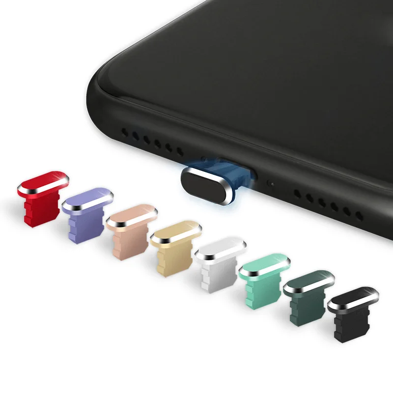

Metal Aluminium Charger Port Stopple Phone Dust Plug For iPhone SE 2020 12 11 Pro XS Max X XR 7 8 Plus Mobile Phone Accessories