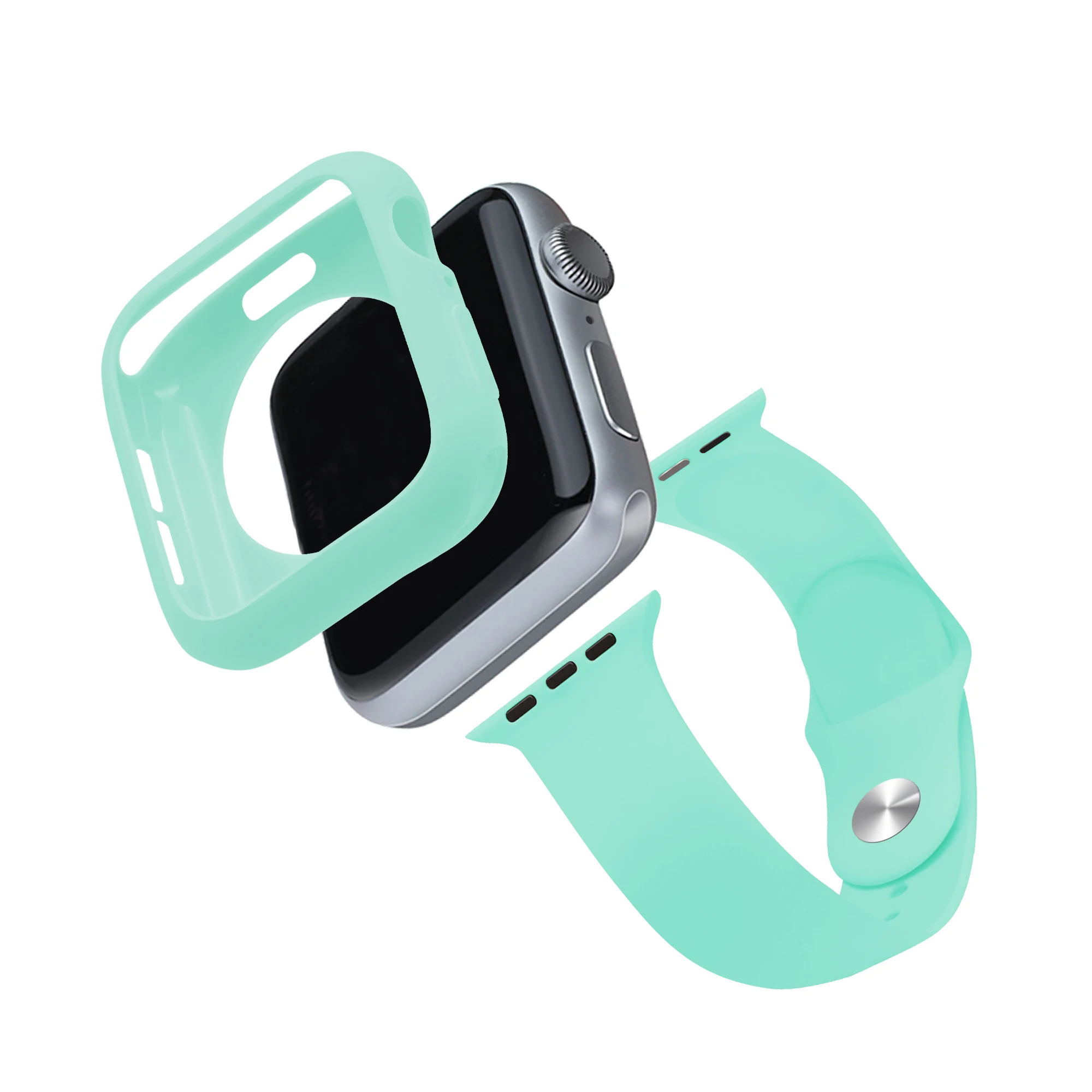 Спортивный ремешок для смарт часов apple watch 44/42/40/38 мм с протектор чехол к чехлу