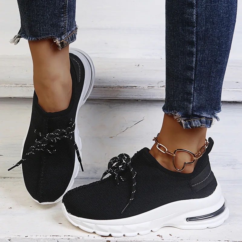 

High Quality Women Shoes 2021 New Vulcanized Shoes Leopard Mesh Breathable Women Sneakers Autumn Lace-up Sneakers Size 35-43