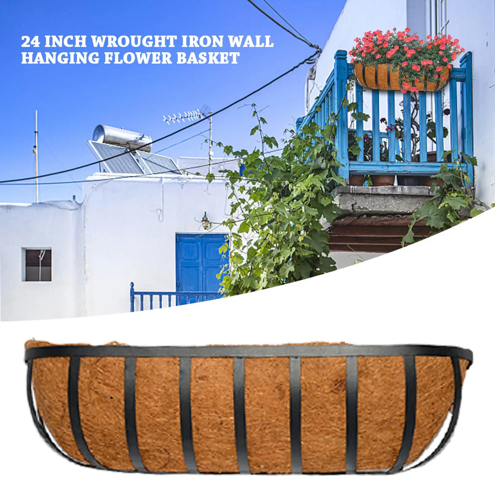 

flower baskets lining Adjustable replaceable Wall-mounted manger Garden coconut palm lining mat coconut hanging Basket lining