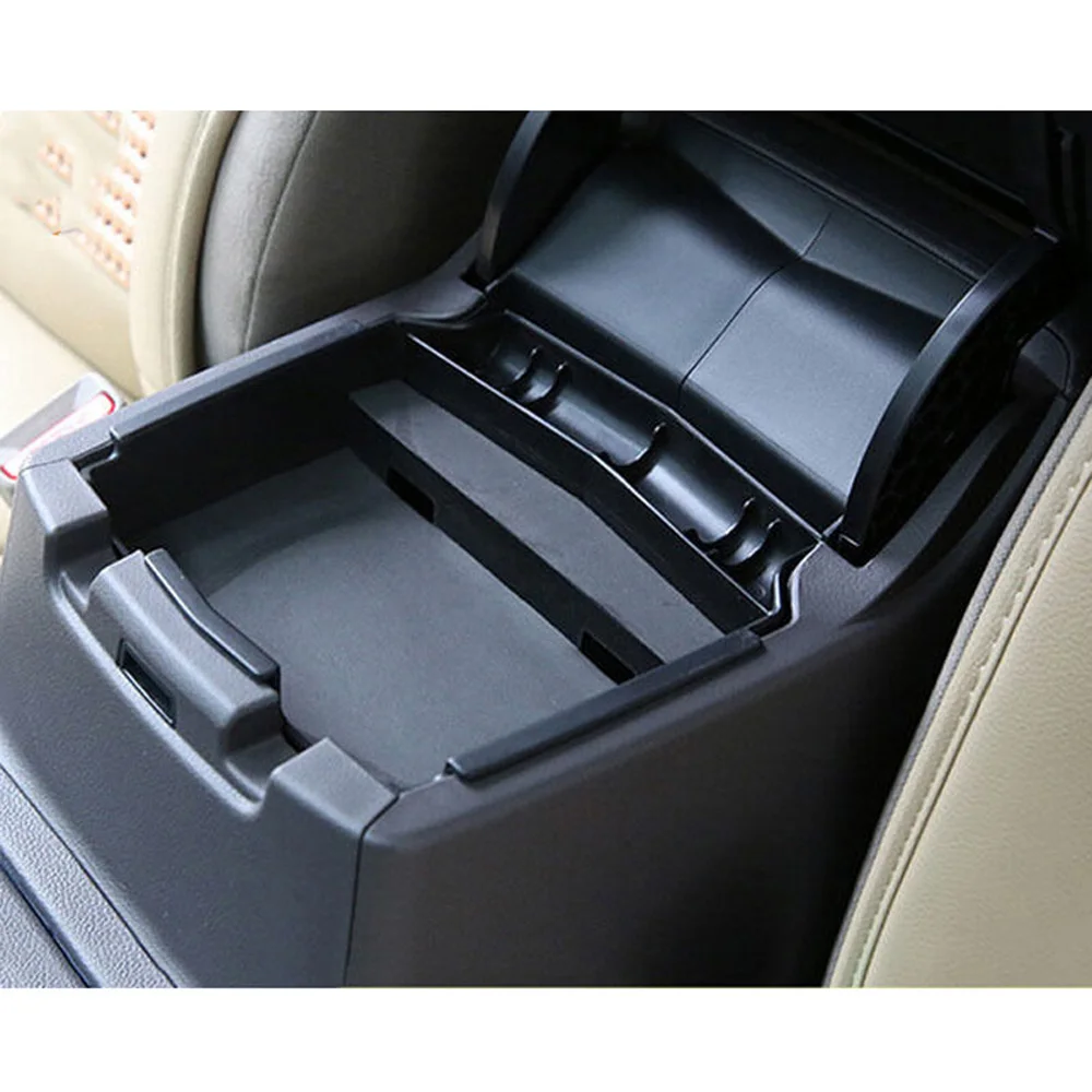 

1pc Armrest Storage Box Black Central Car ABS Center console Organizer