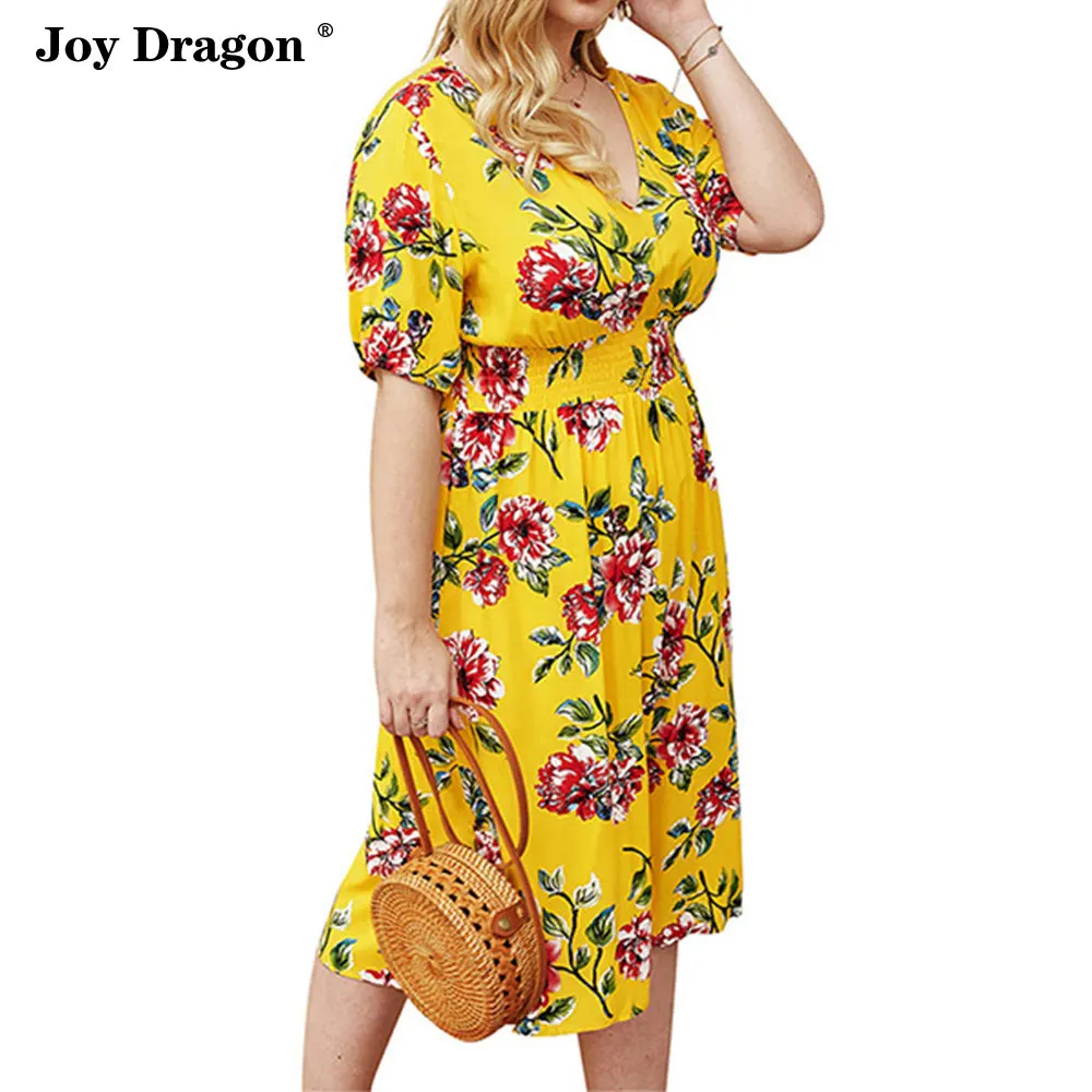 Женское новое летнее модное платье с коротким рукавом и глубоким v образным